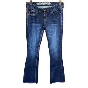 Express Stella Mid Wash Bootcut Low Rise Jeans 2R